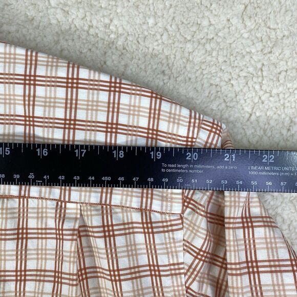 Banana Republic Shirt Mens Sz XXL Orange Plaid Cotton Button Up Long Sleeve 2XL - Picture 5 of 10